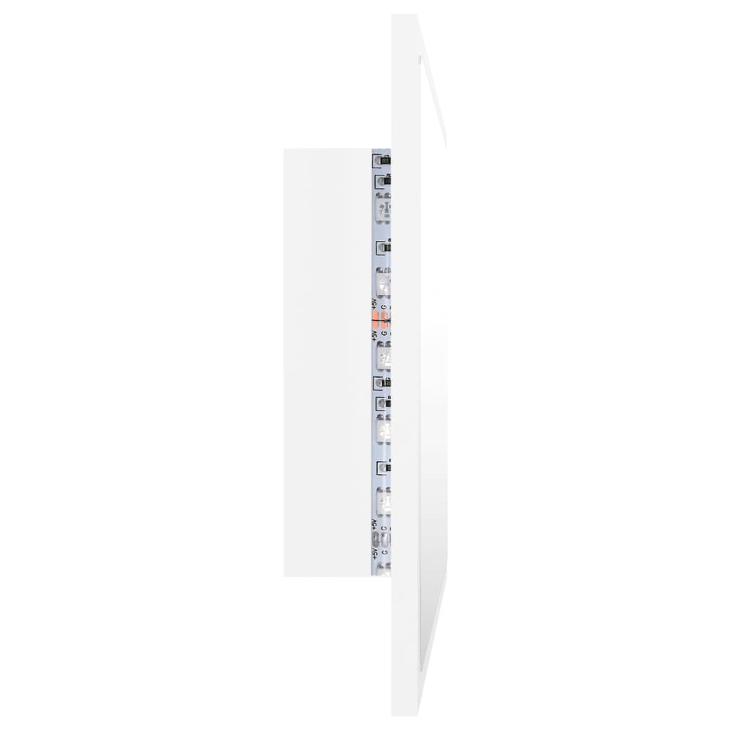 vidaXL Badrumsspegel med LED vit 60x8,5x37 cm akryl