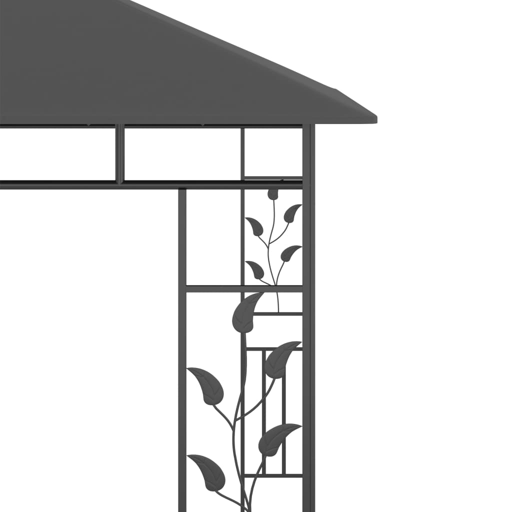 vidaXL Paviljong med myggnät 3x3x2,73 m antracit 180 g/m²