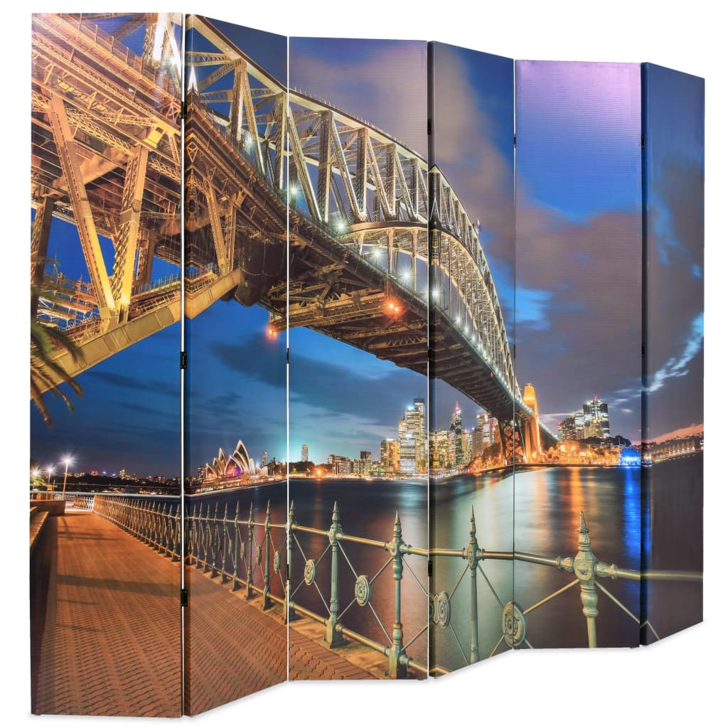vidaXL Hopfällbar rumsavdelare Sydney Harbour Bridge 228x170 cm