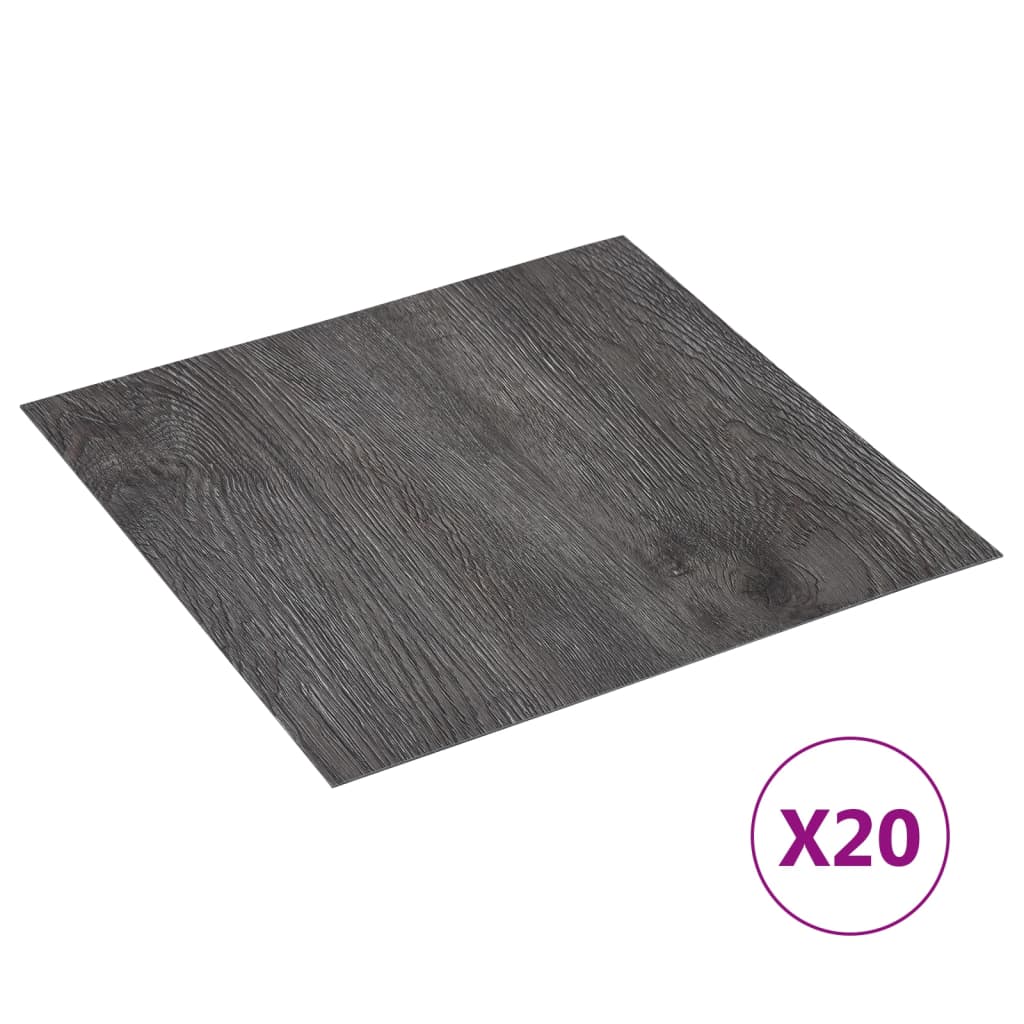 vidaXL Självhäftande golvplankor 20 st PVC 1,86 m² brun