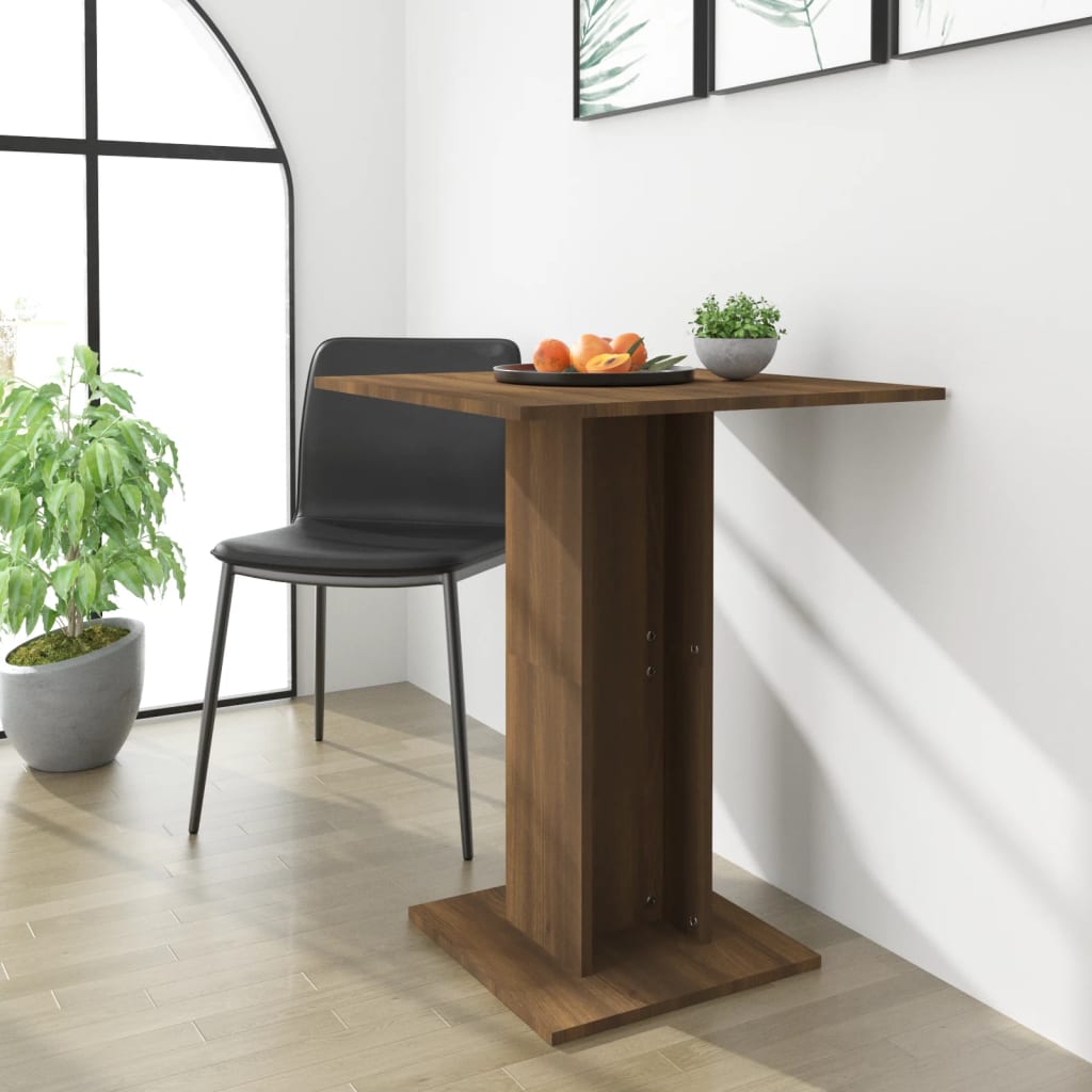 vidaXL Cafébord brun ek 60x60x75 cm konstruerat trä