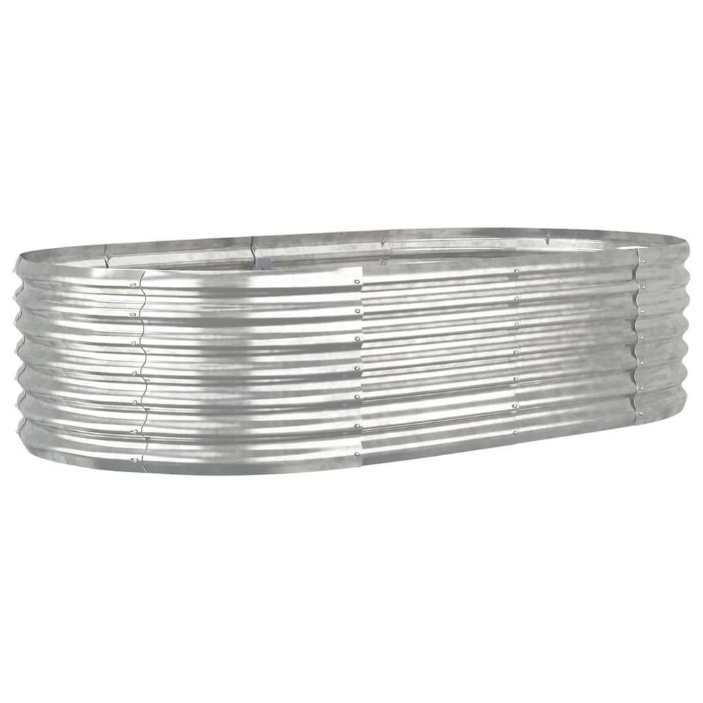 vidaXL Planteringskruka pulverlackerat stål 152x80x36 cm silver