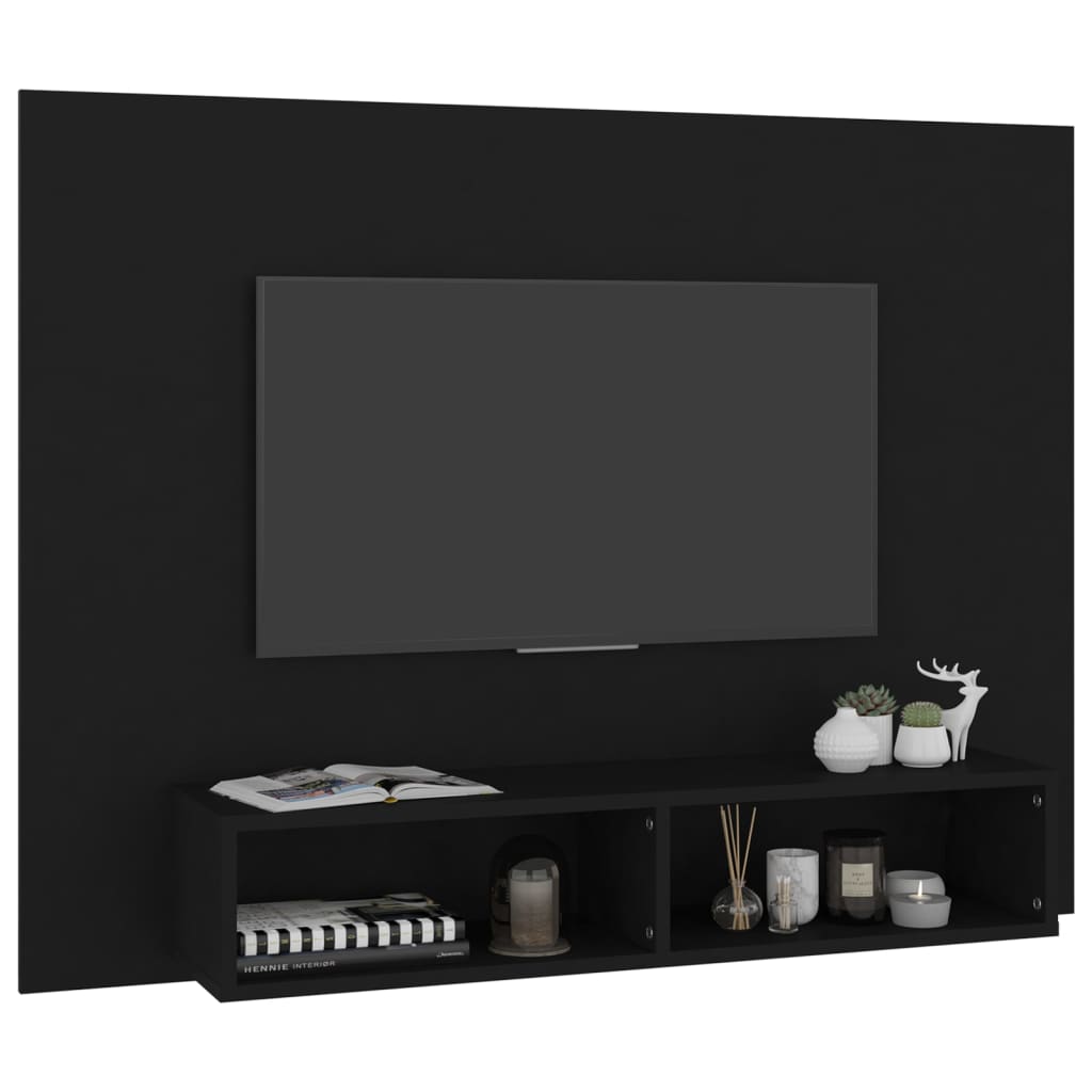 vidaXL Väggmonterat tv-skåp svart 120x23,5x90 cm konstruerat trä