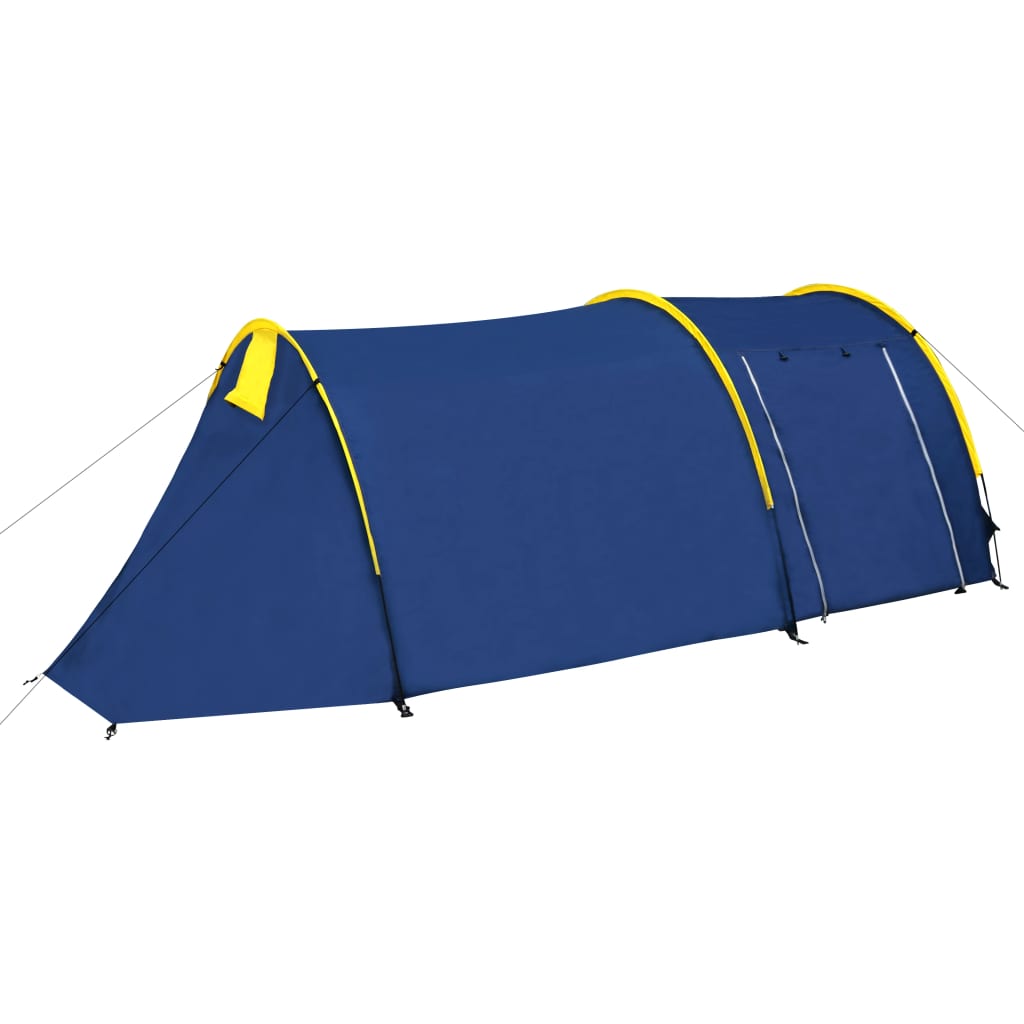vidaXL Campingtält 4 personer marinblå/gul