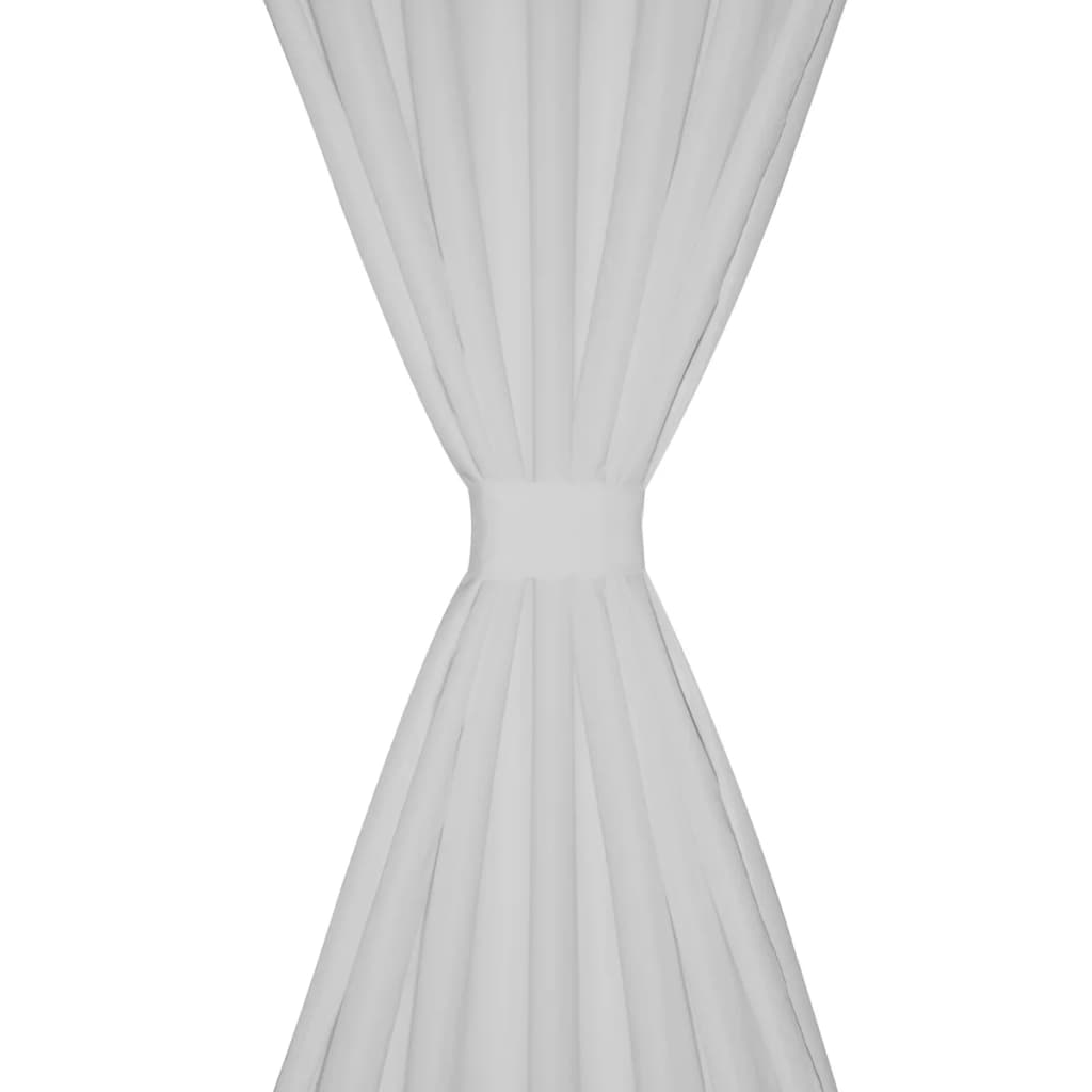 2-pack gardiner med öglor i vit microsatin 140 x 175 cm