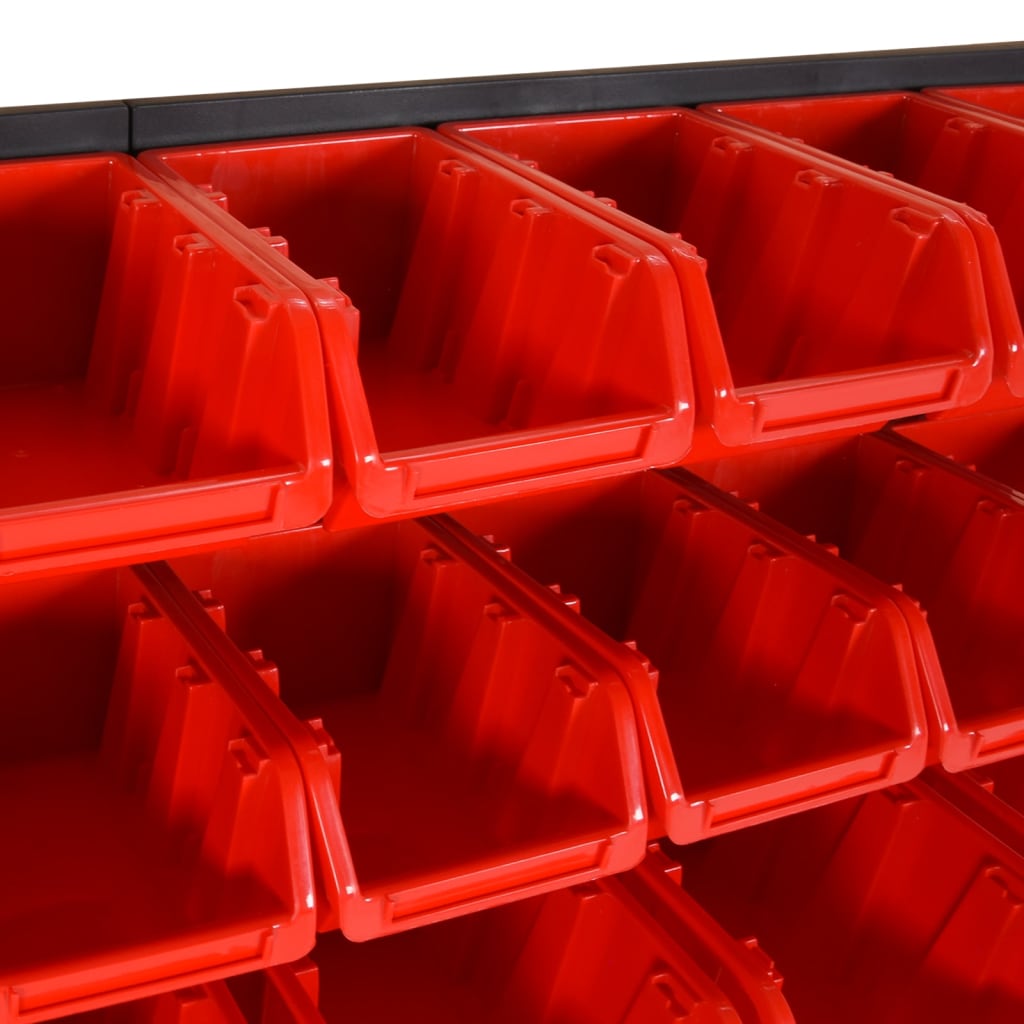 vidaXL Sortimentslådor 35 delar svart och röd 77x39 cm polypropen