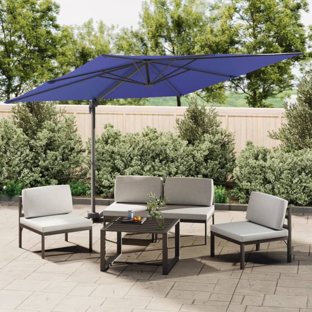 vidaXL Frihängande parasoll med aluminiumstång azurblå 400x300 cm