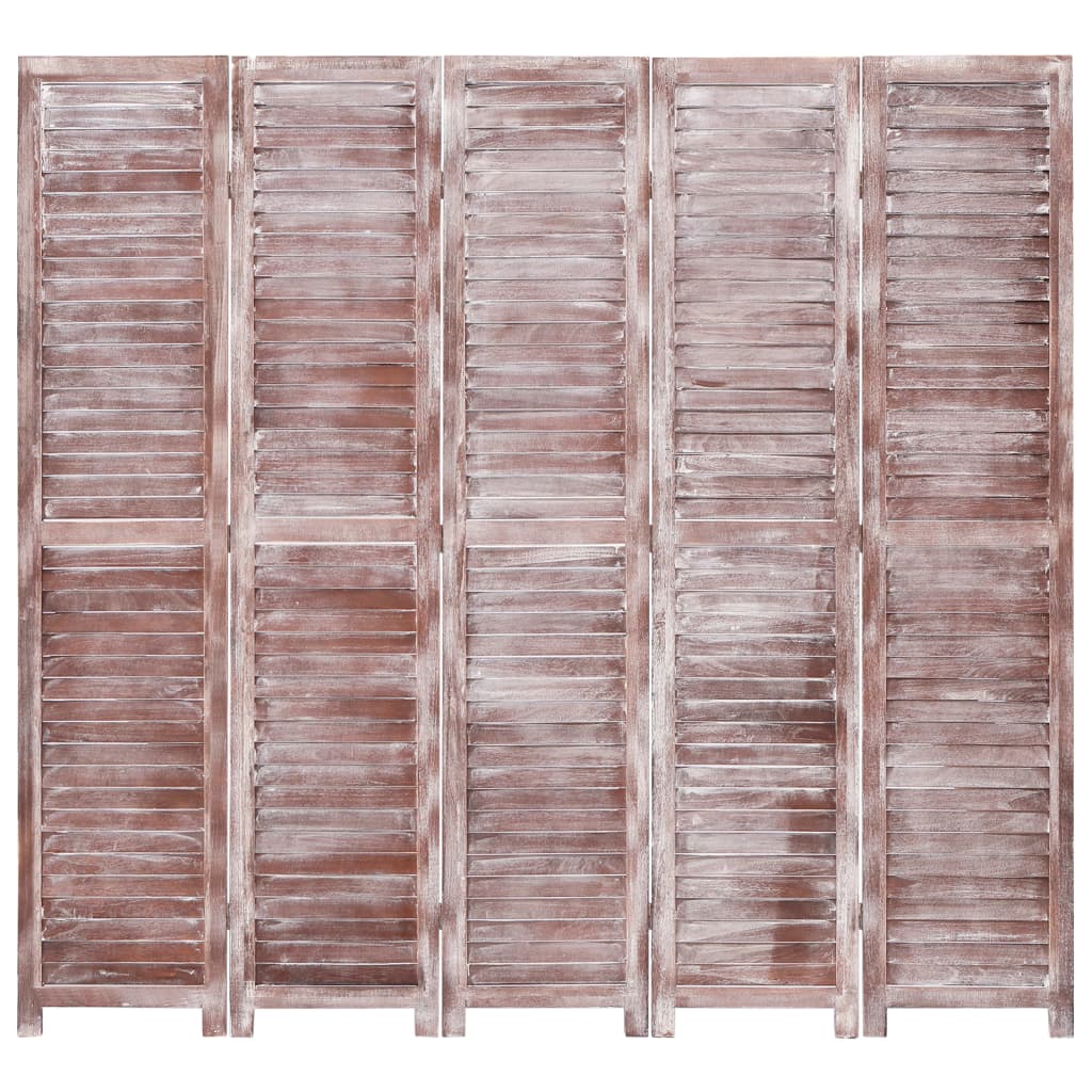 vidaXL Rumsavdelare 5 paneler brun 175x165 cm trä