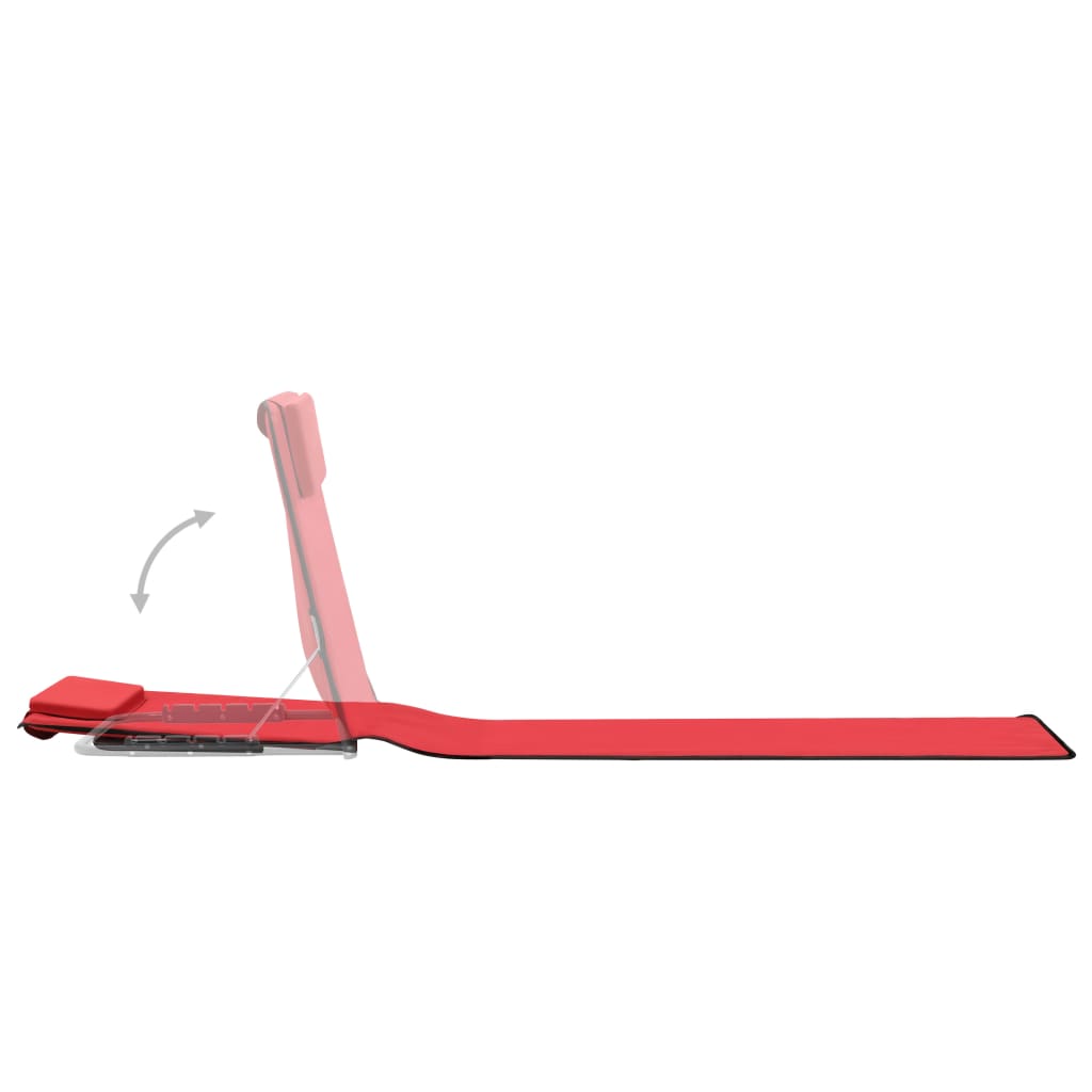 vidaXL Hopfällbara strandmattor 2 st stål och tyg röd