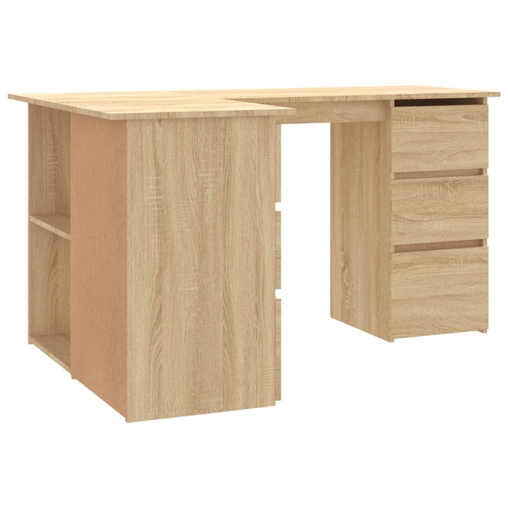 vidaXL Hörnskrivbord sonoma-ek 145x100x76 cm konstruerat trä