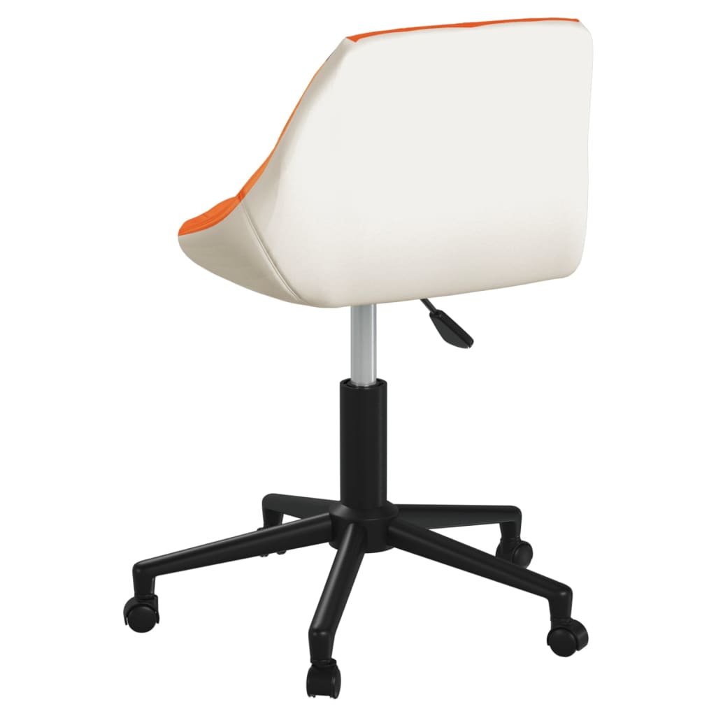 vidaXL Snurrbar matstol orange och vit konstläder