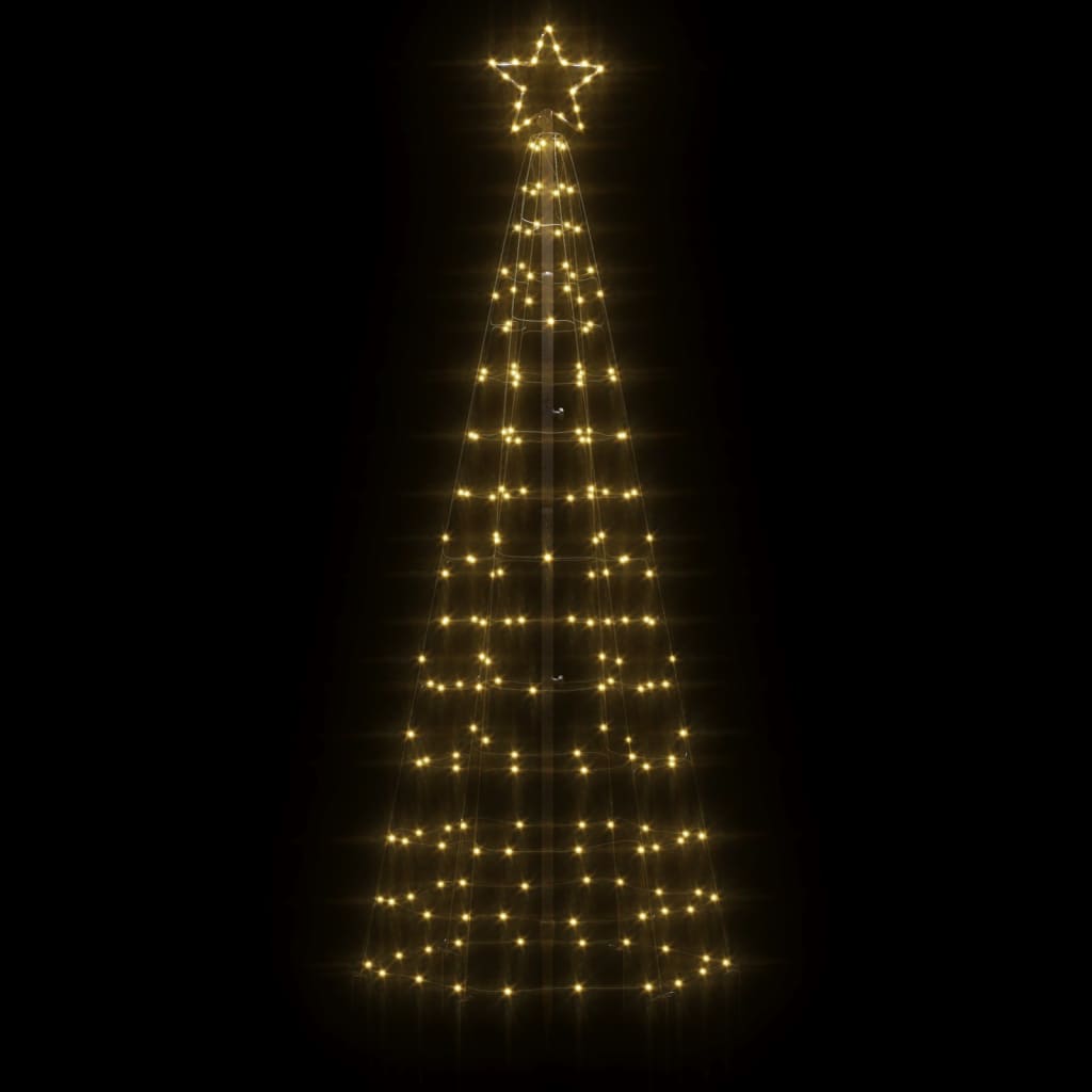 vidaXL Julgransbelysning med markspett 220 LEDs varmvit 180 cm
