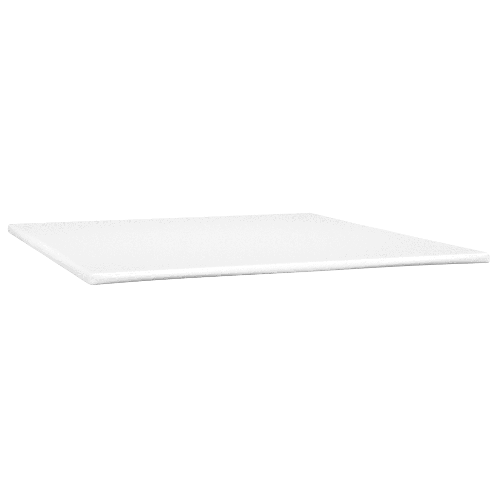 vidaXL Ramsäng med madrass & LED vit 180x200 cm konstläder