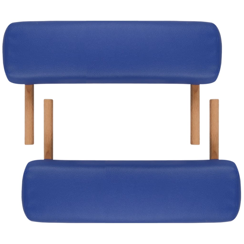 vidaXL Hopfällbar massagebänk med 3 sektioner träram blå
