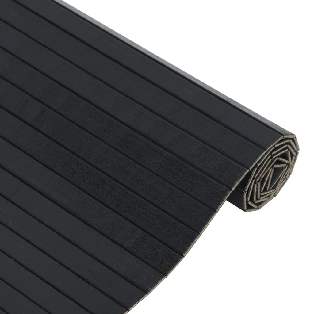 vidaXL Matta rektangulär svart 100x400 cm bambu