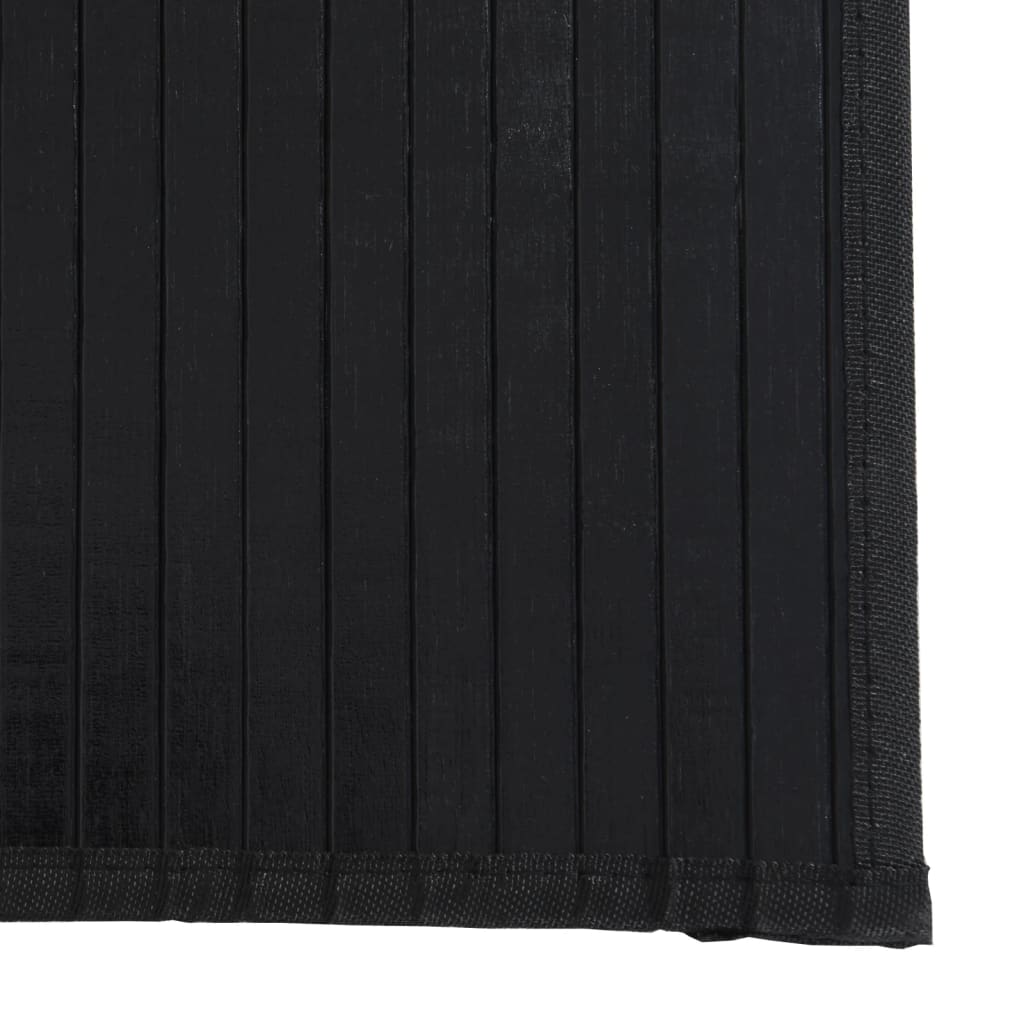 vidaXL Matta fyrkantig svart 100x100 cm bambu