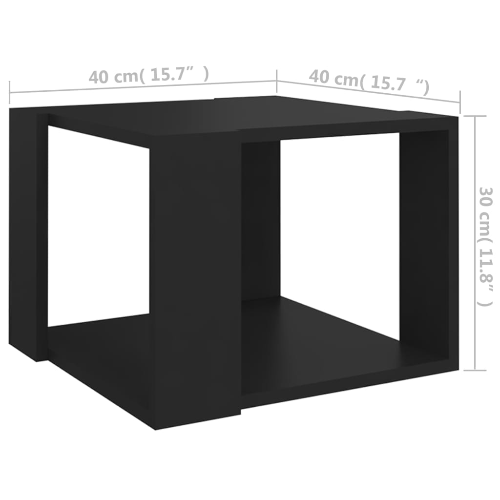 vidaXL Soffbord svart 40x40x30 cm konstruerat trä