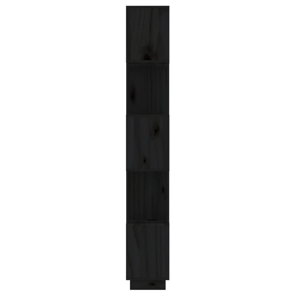 vidaXL Bokhylla/rumsavdelare svart 51x25x163,5 cm massiv furu