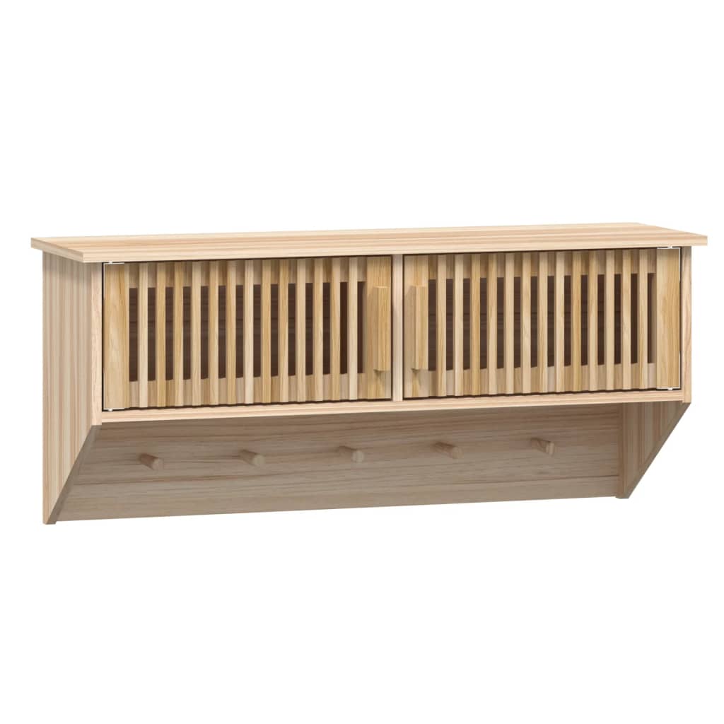 vidaXL Hatthylla med krokar 80x24x35,5 cm konstruerat trä | vidaXL.se