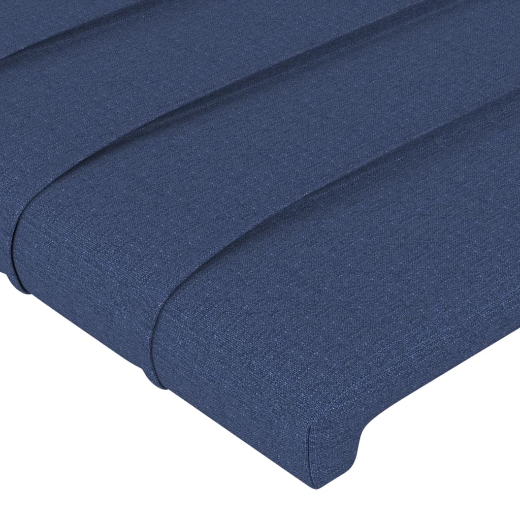 vidaXL Sänggavel med kanter blå 83x16x118/128 cm tyg