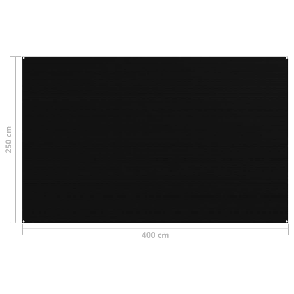 vidaXL Tältmatta 250x400 cm svart