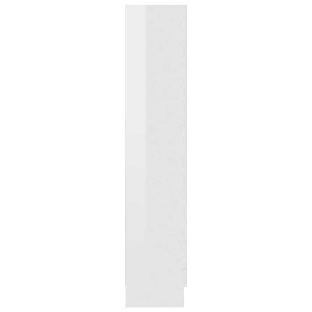 vidaXL Vitrinskåp vit högglans 82,5x30,5x150 cm spånskiva