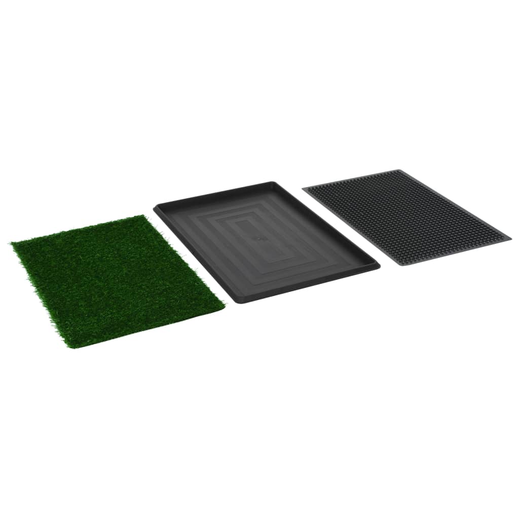 vidaXL Djurtoalett med tråg & konstgräs grön 76x51x3 cm WC