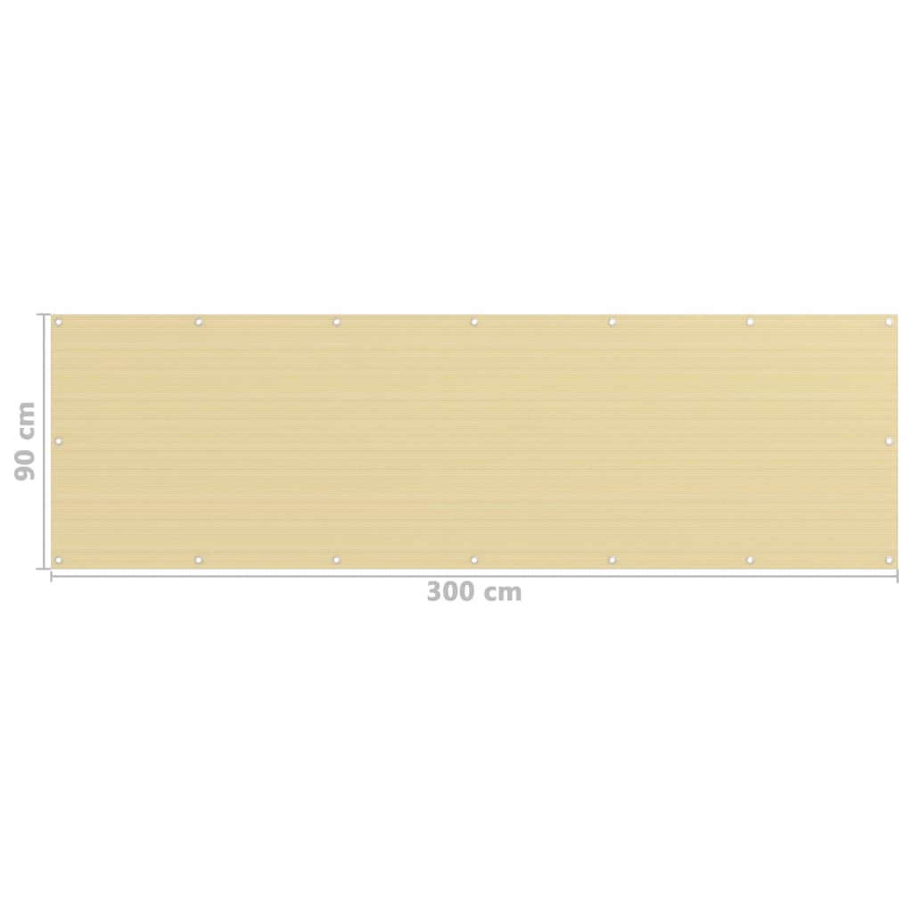 vidaXL Balkongskärm beige 90x300 cm HDPE