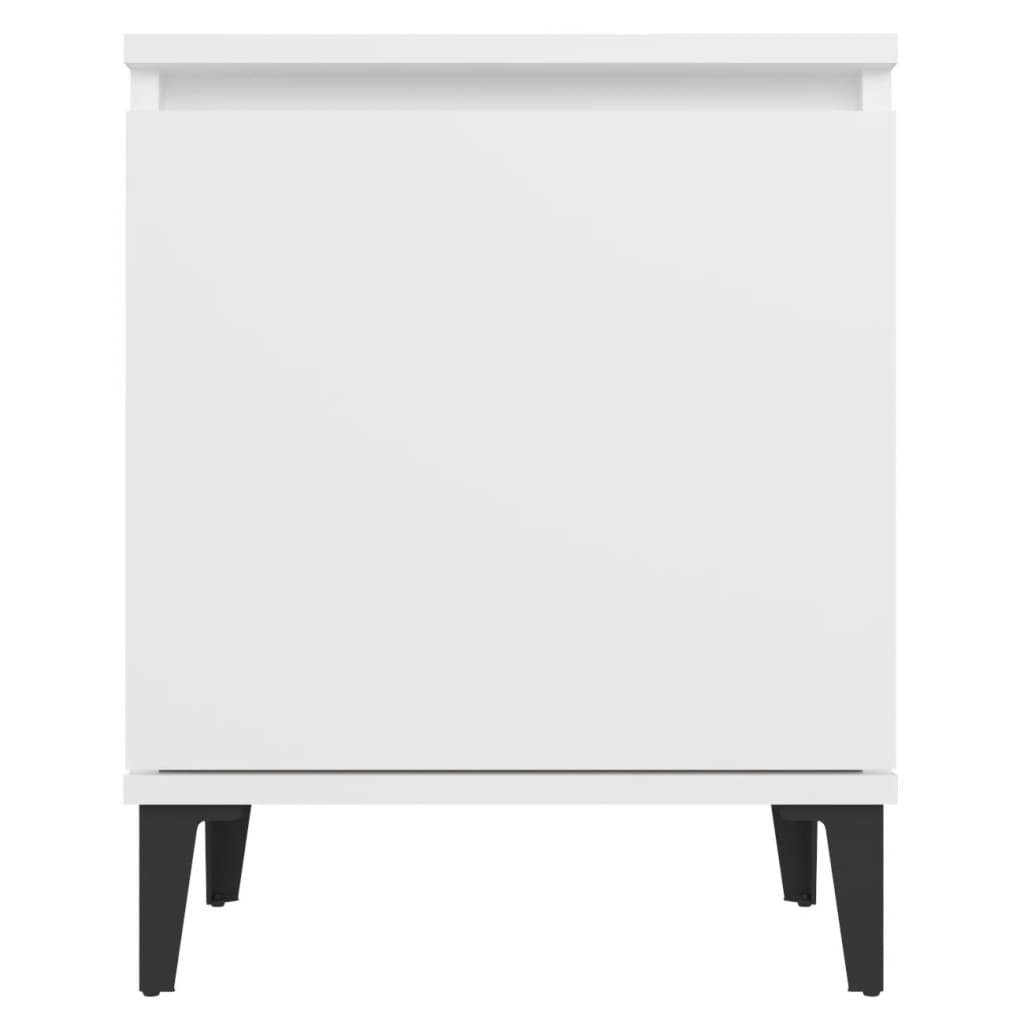 vidaXL Sängbord med metallben vit 40x30x50 cm