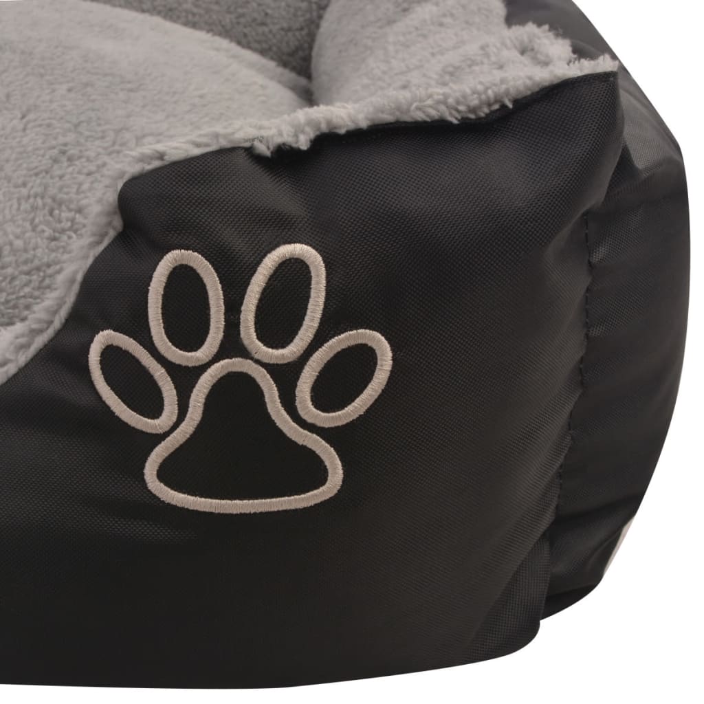 vidaXL Hundbädd med vadderad kudde storlek L svart
