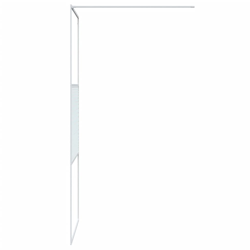 vidaXL Duschvägg vit 80x195 cm klart ESG-glas