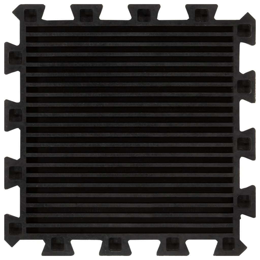 vidaXL Golvplattor gummi 16 st svart 16 mm 30x30 cm