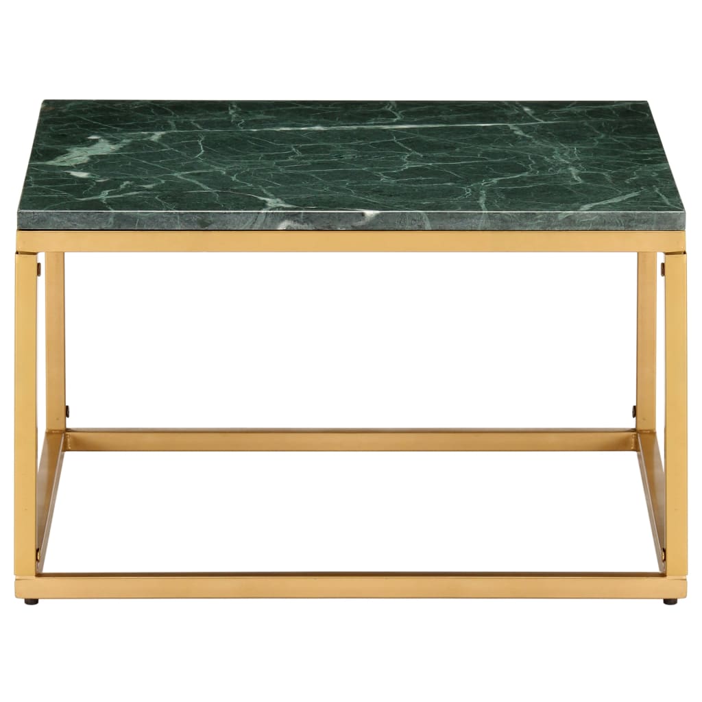 vidaXL Soffbord grön 60x60x35 cm äkta sten med marmorstruktur