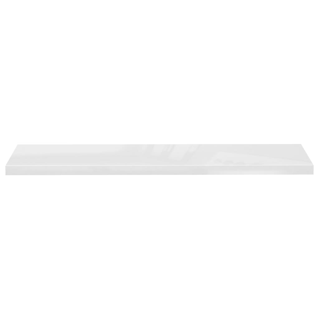 vidaXL Svävande vägghyllor 2 st vit högglans 120x23,5x3,8 cm MDF