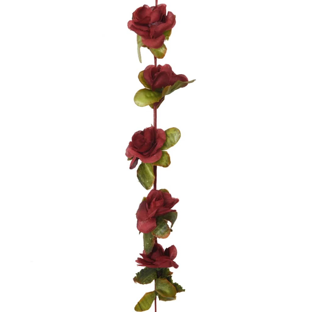 vidaXL Konstgjorda girlanger 6 st vinröd 250 cm