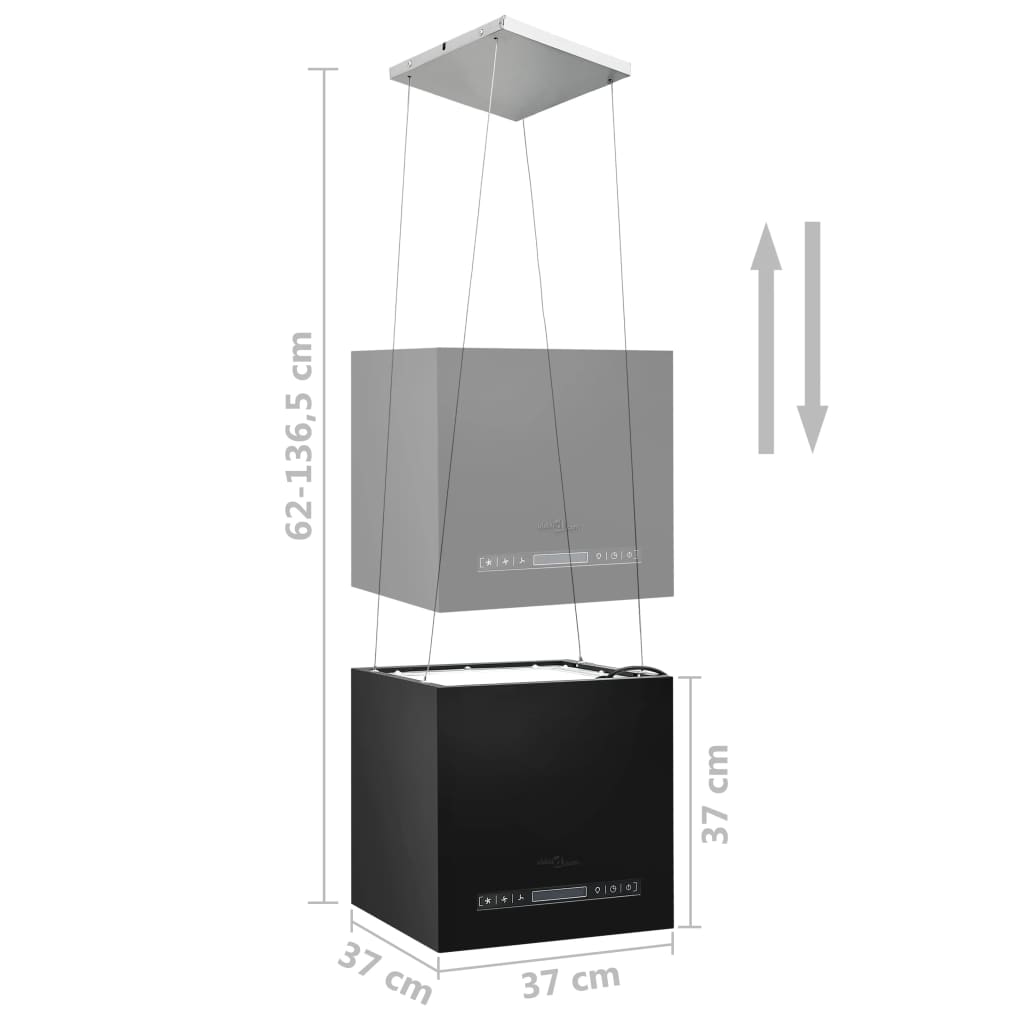 vidaXL Hängande köksfläkt touchsensor LCD 37 cm pulverlackerat stål