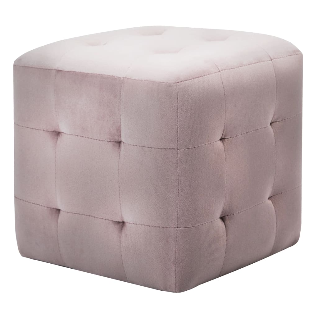 vidaXL Sängbord 2 st rosa 30x30x30 cm sammetstyg