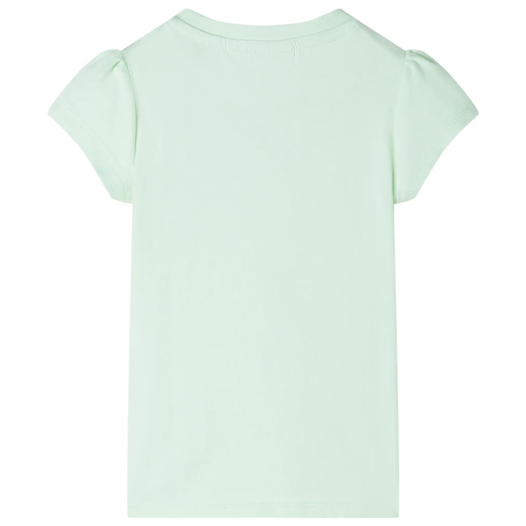 T-shirt med formade ärmar för barn mjuk grön 92