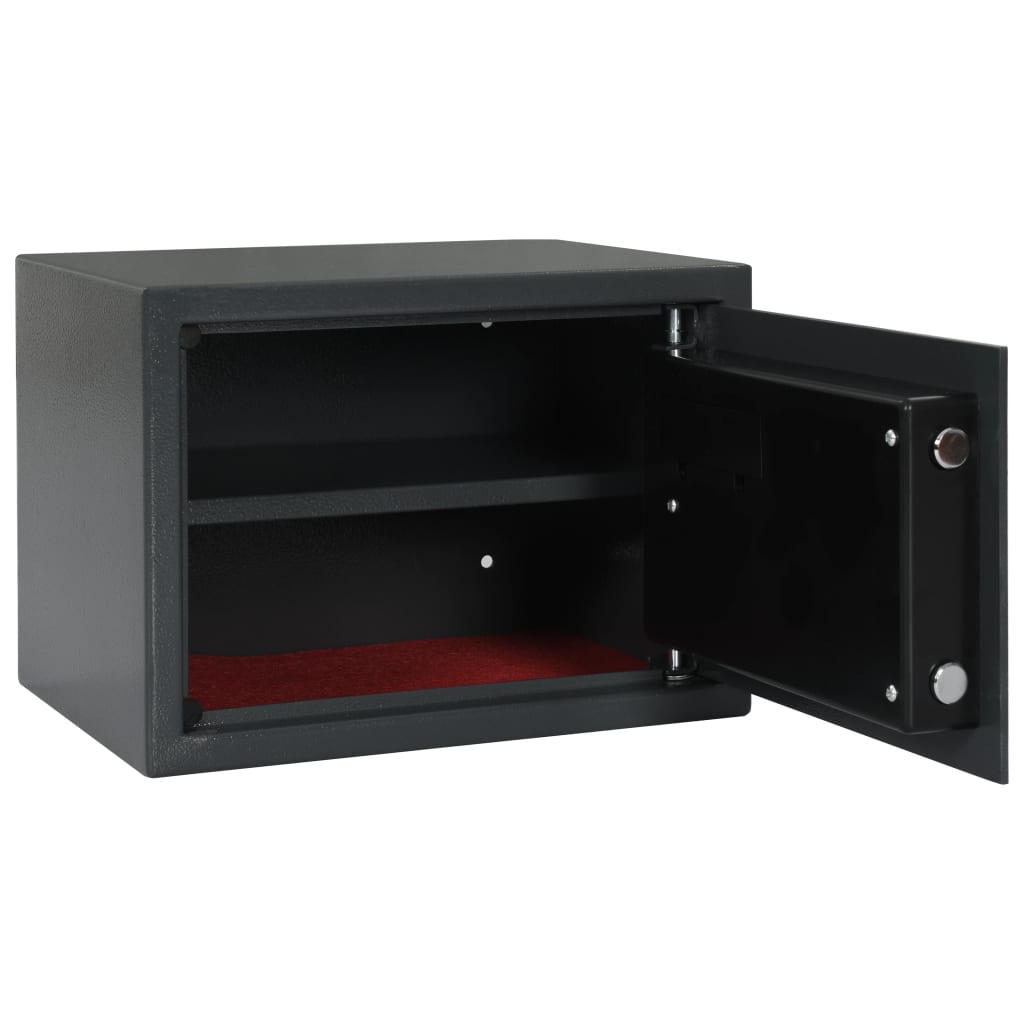 vidaXL Digitalt kassaskåp med fingeravtryck mörkgrå 35x25x25 cm