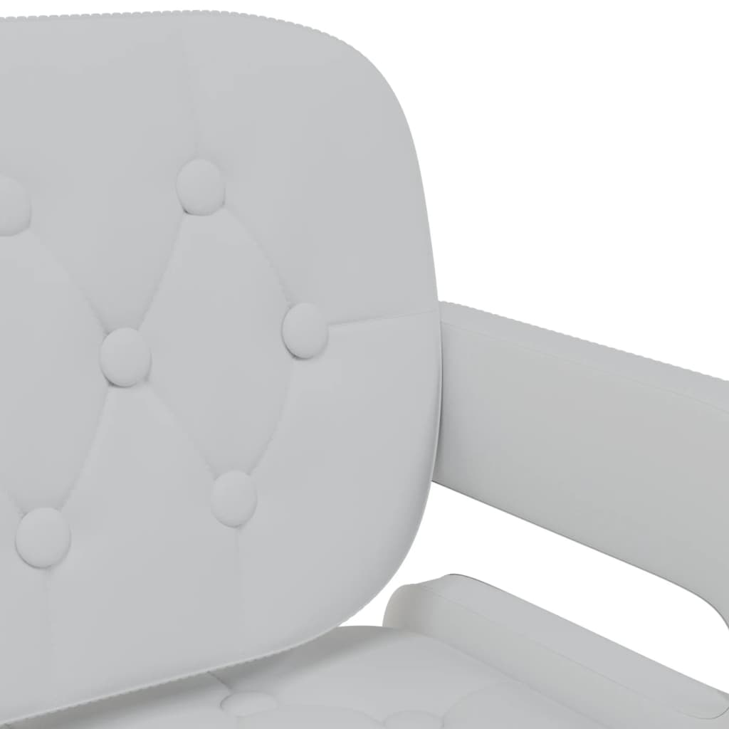 vidaXL Snurrbara matstolar 2 st vit konstläder