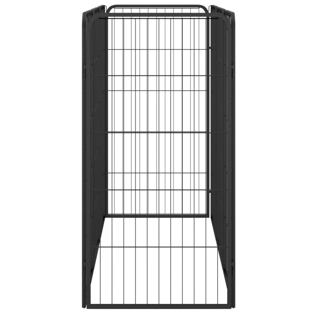 vidaXL Hundbur 8-paneler svart 50x100 cm pulverlackerat stål