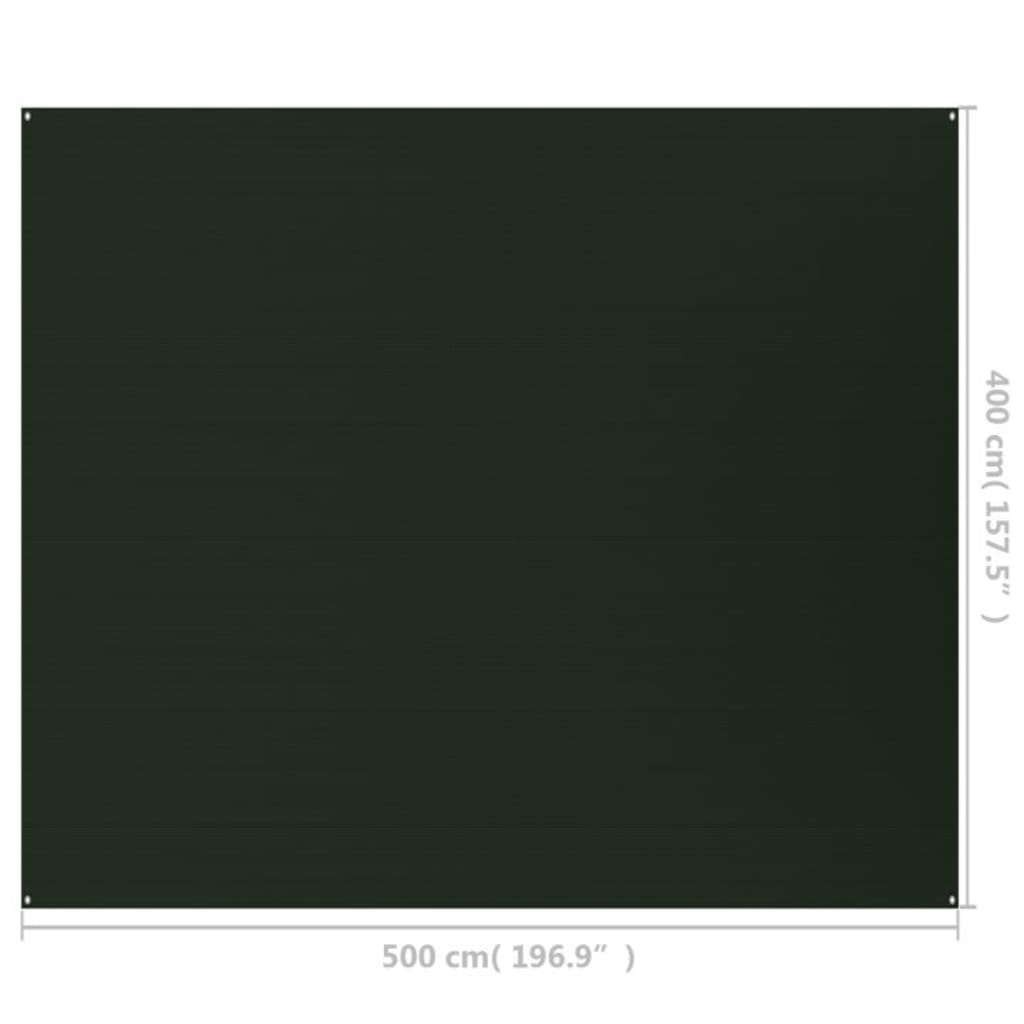 vidaXL Tältmatta 400x500 cm mörkgrön HDPE