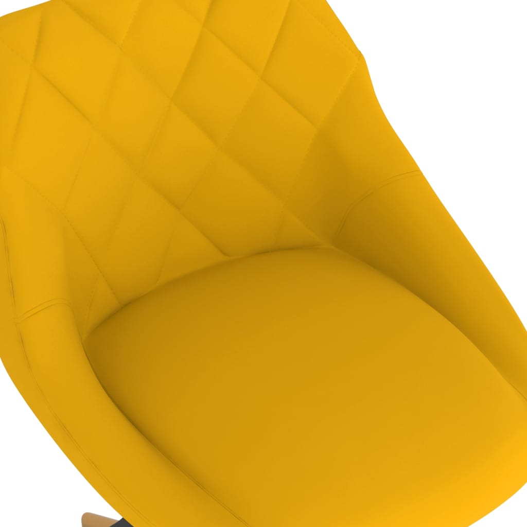 vidaXL Snurrbara matstolar 4 st gul sammet