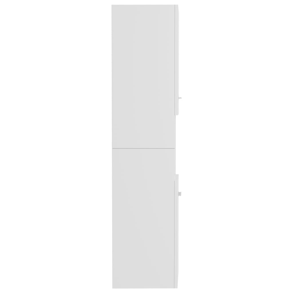 vidaXL Badrumsskåp vit högglans 30x30x130 cm spånskiva
