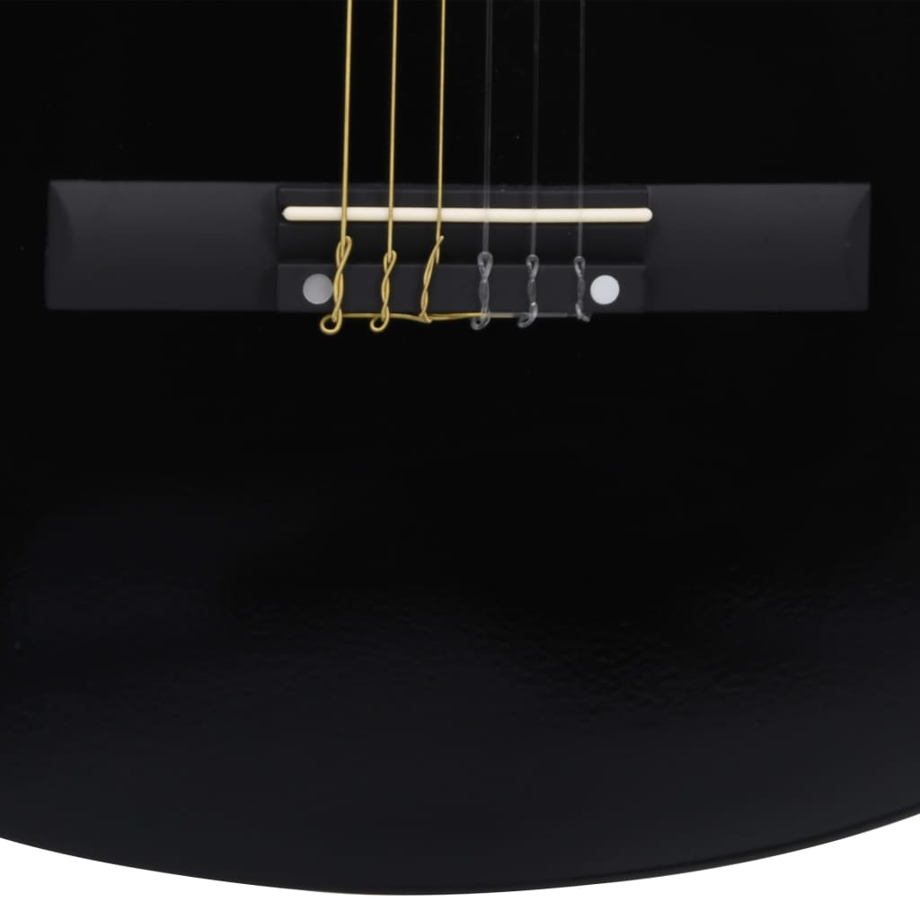 vidaXL Gitarr 12 delar med EQ-pedal 6 och strängar western svart