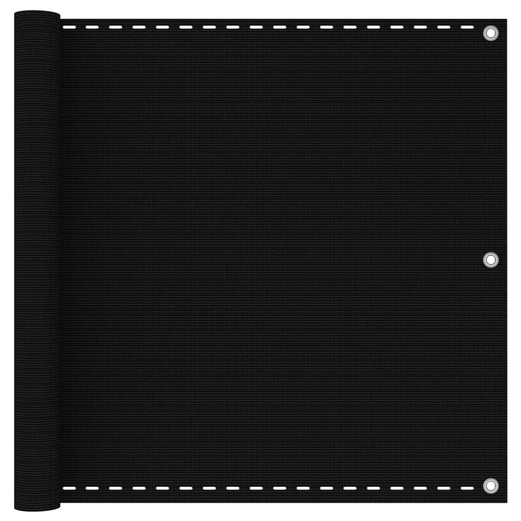vidaXL Balkongskärm svart 90x500 cm HDPE