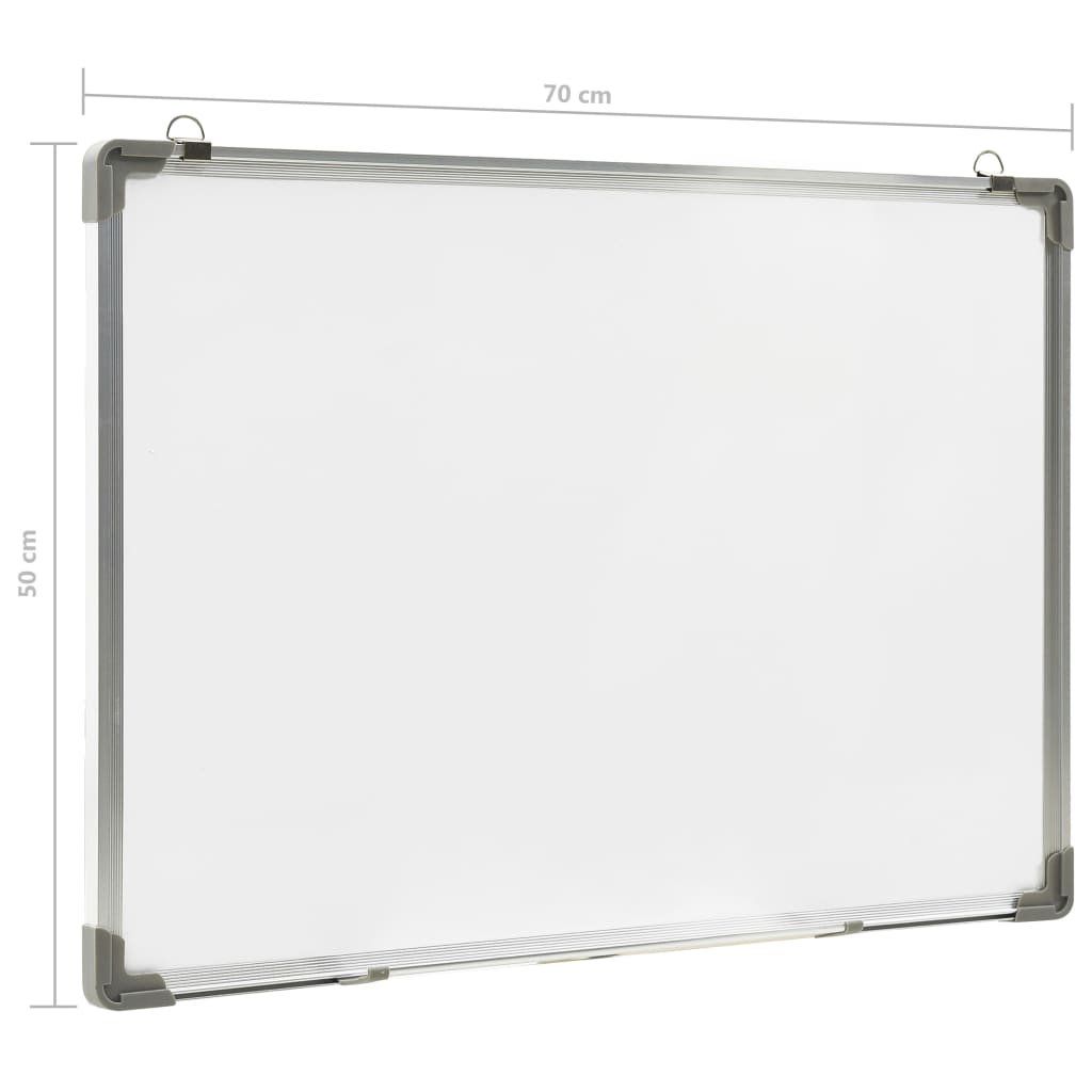 vidaXL Magnetisk whiteboard vit 70x50 cm stål