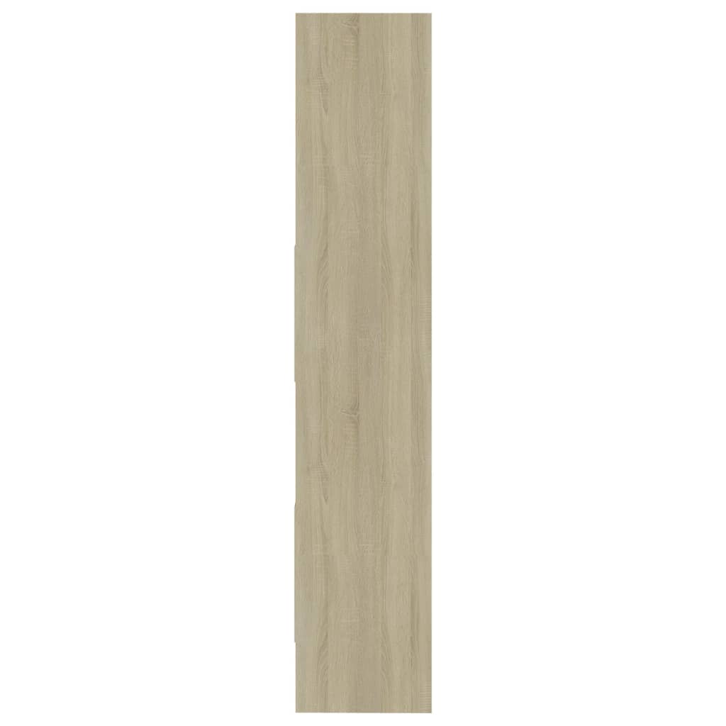 vidaXL Bokhylla vit och sonoma-ek 40x35x180 cm konstruerat trä