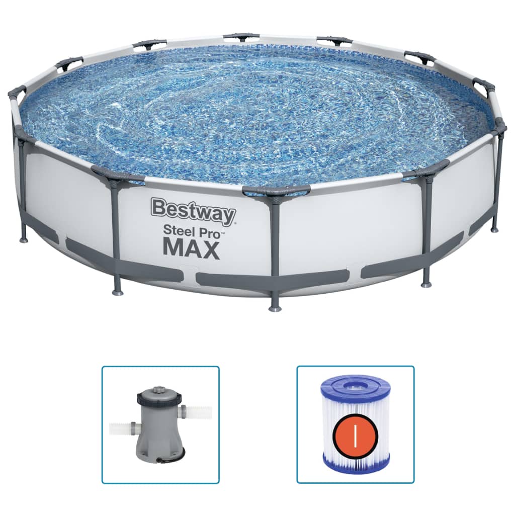 Bestway Pool med stålram Steel Pro MAX med tillbehör 366x76 cm