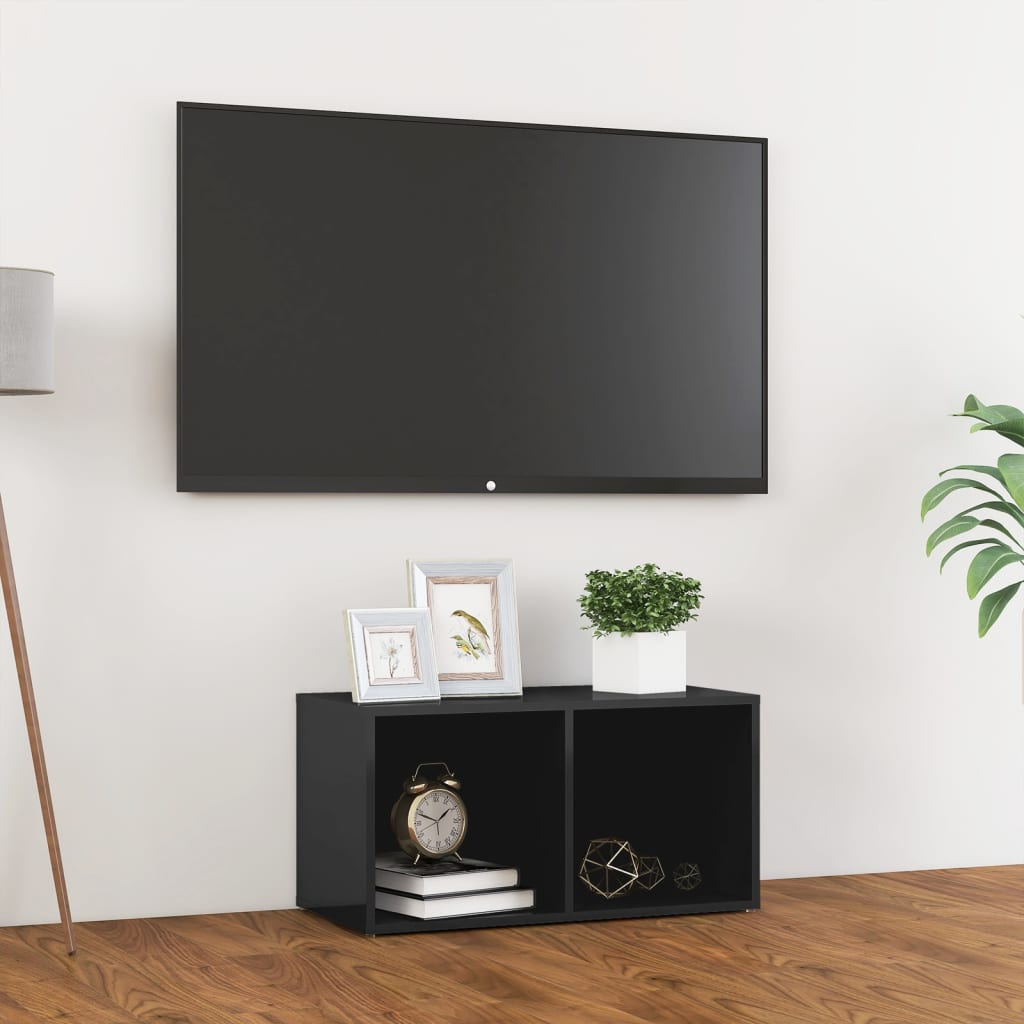 vidaXL TV-bänk grå högglans 72x35x36,5 cm konstruerat trä